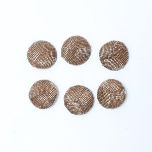 Set of 6 beaded cluster shank buttons embellishment craft supplies sewing retro